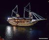 This is a photo of a pirate ship (for tourists) as it passed us while we were docked overnight.