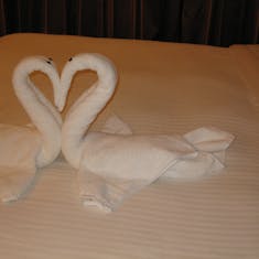 Our cabin steward is a bit of a romantic!