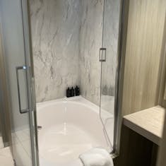 Shower with full soaking tub