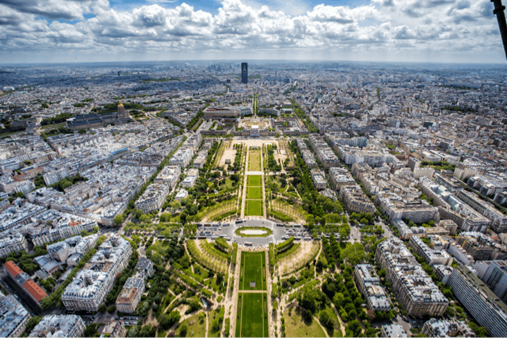 Le Havre (Paris), France - view from the top of the Eiffel Tower 