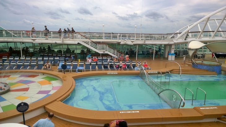 Outside pool deck.  Boarded early so this is taken before the crowds. - Enchantment of the Seas