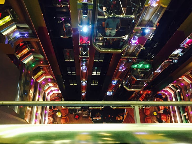 Elevators from Deck 10 looking down - Carnival Glory