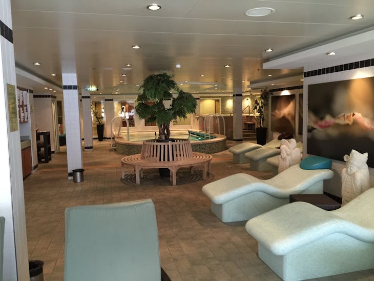 Heated tile lounges, Mandara Spa - Norwegian Gem