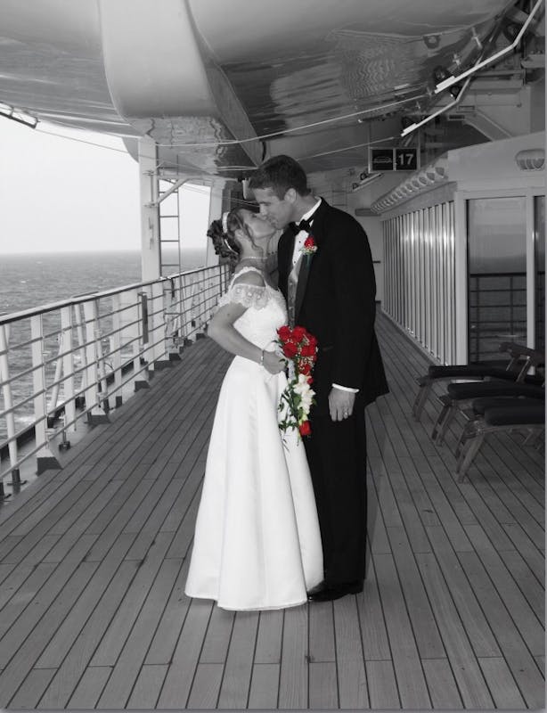 Wedding photo on deck - Coral Princess