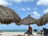 Eagle Beach straw umbrellas. 