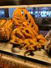 Seafood night in the buffet, bread octopus on display