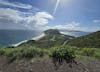 View of atlantic ocean on the left and caribbean sea on the right