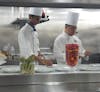 Chef's table: chefs prepping our next course 