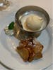 Apple dumpling with ice cream (dessert)
