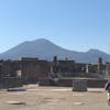 Pompeii with mount Vesuvius in the background 