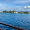 The view from the outdoor buffet at port