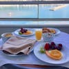 Breakfast on the balcony coming into Katakolon  Greece