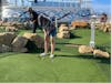 Playing mini golf