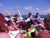 Way too many people on this catamaran. This isn't even half the people on this particular excursion. We had 3 busses from the port to the catamaran that all got on the same boat. :( 