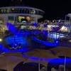 Pool deck at night