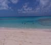 Enjoying a remote stretch of beach.