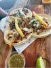 Tacos we bought at one of the restaurants at the Costa Maya port. They were delicious 