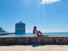 View of cruises at the Costa Maya Port