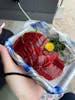 Tuna sashimi from Omicho Market