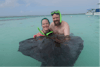 Holding a sting ray