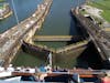 First lock entering the Panama Canal. 