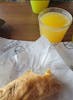 Mimosas for breakfast with my favorite breakfast burrito