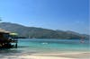 The view from under our umbrella on Barefoot Beach, Labadee, 3-5-2023