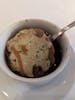 French onion soup with bread flipped to show cheese. Good broth, but would have preferred smaller croutons