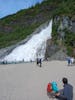 The waterfall at Mendenhall Glacier 