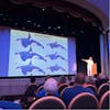 Mark Harris giving a lecture on whales