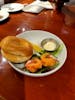 Smoked salmon bagel at Seaday brunch