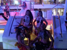 Dancers on board the ship