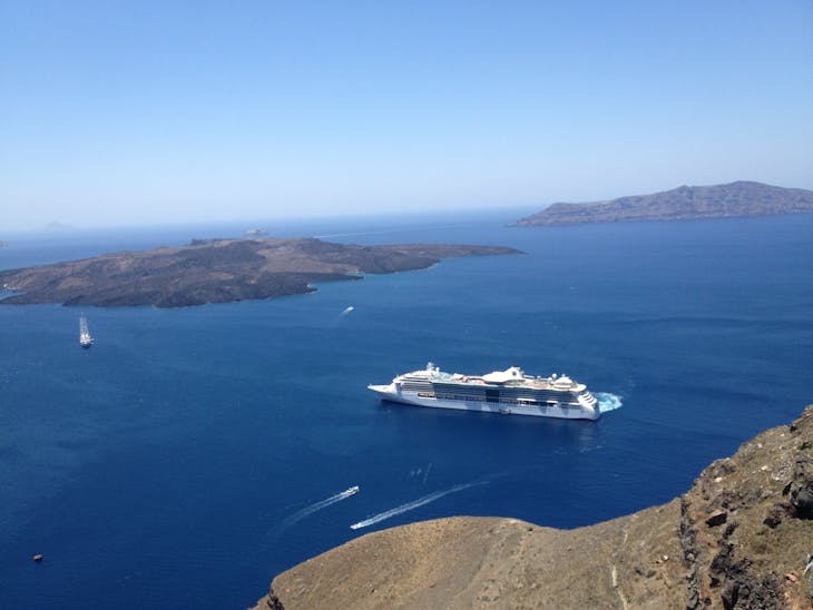 View of ship in Santorini - Serenade of the Seas