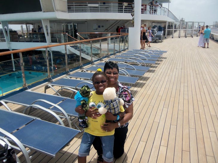 My daughter and I exploring the ship before we sail - Carnival Triumph
