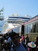 Railway and Norwegian Pearl in Skagway