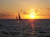 Sunset in Bermuda from Snorkel Park Beach, located in the Dockyard near the ship