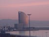 View of "W" Hotel in Barcelona from Balcony on the Westerdam