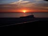 View of Sunset in Barcelona from Balcony of the Westerdam