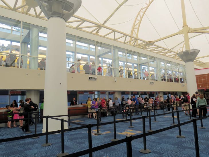 Miami, Florida - Miami Cruise Terminal- lines to check in, lines to board