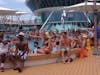 Lido deck catching World Cup game