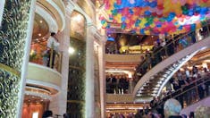 We loved the balloon drop in the atrium aboard Ruby Princess