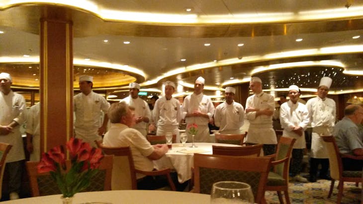 Wonderful crew in the main dining room aboard Ruby Princess - Ruby Princess