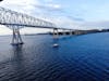 Bridge crossing leaving Baltimore from balcony