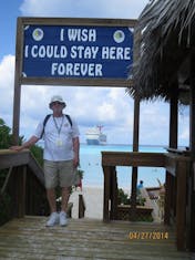 Half Moon Cay, Bahamas (Private Island) - My Hubby under one of our favorite signs