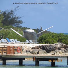 Grand Turk Island - Whale Sculputure near the port in Grand Turk