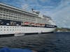 Looking back at ship from a tender