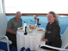 Dinner on balcony C-518 Antarctica cruise 