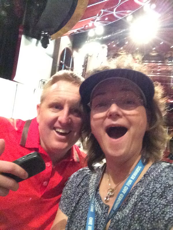 The cruise director Mike, surprised me with an official Carnival Selfie with me! - Carnival Conquest
