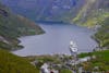 View from Fjordcenter to ship