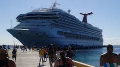 Our ship from the port at Grand Turk.